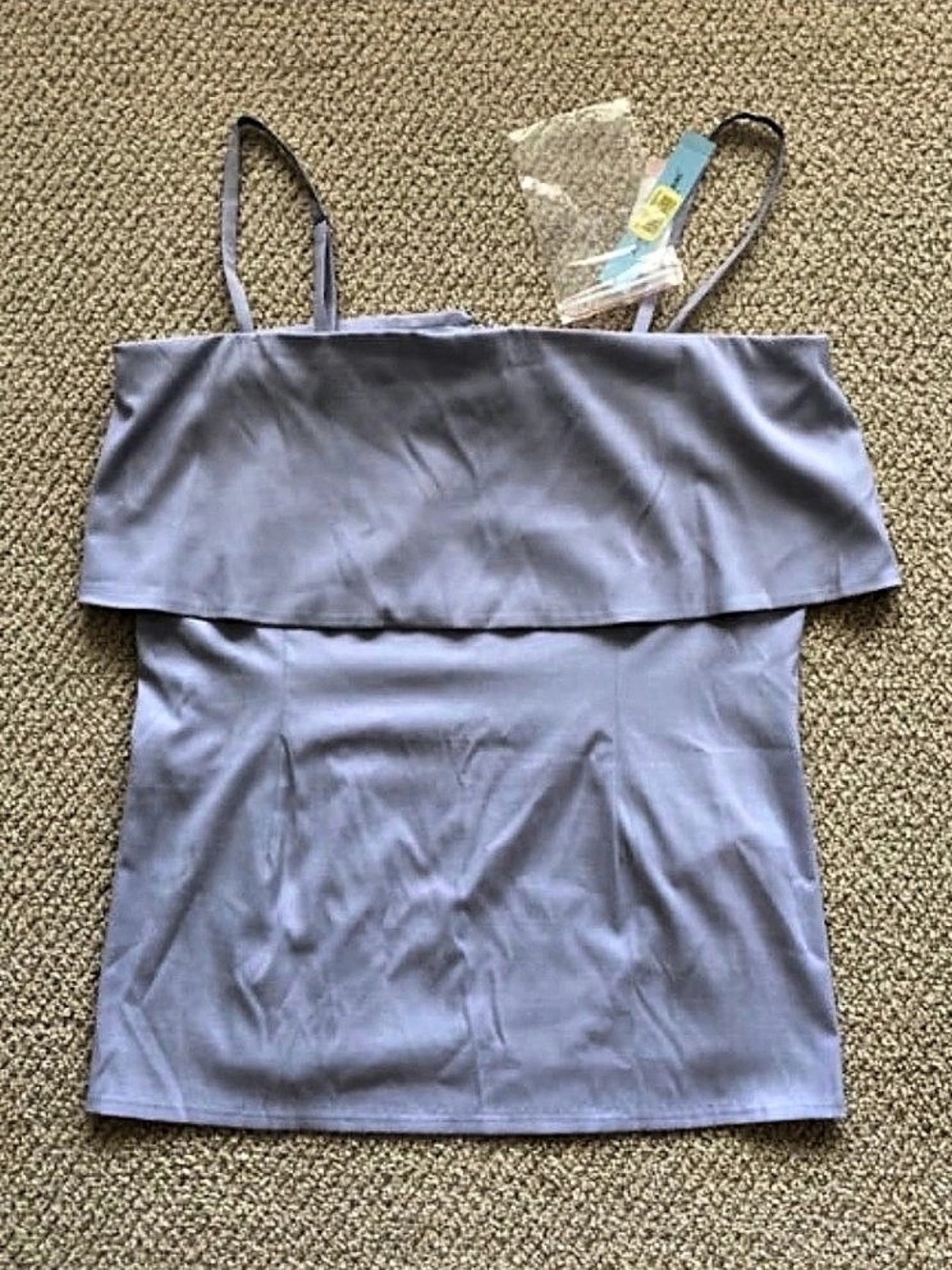 NEW Antonio Melani Tiered Blouse Convertible Strapless Baby Blue Size Medium NWT